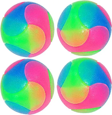 Image de Jouets pour chiens, balles élastiques lumineuses, lot de 4, phosphorescentes, interactives pour chiens