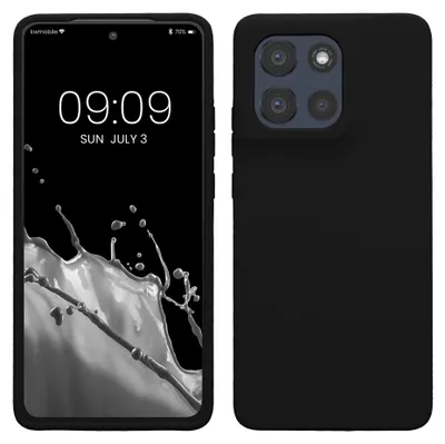 Produktbild von kwmobile Handyhülle für Motorola Moto G86 5G Hülle - Case Silikon - Kabelloses Laden - Schutzhülle Cover in Schwarz