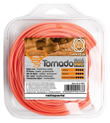Produktbild von M?hfaden TORNADO Alucut 2,4mm 15m Trimmerfaden gedreht Nylonfaden