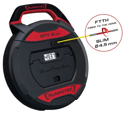 Immagine prodotto di RUNPOTEC strumento di trazione cavi incl. GF3 SLIM - contametri digitale, lunghezza: 50 10209