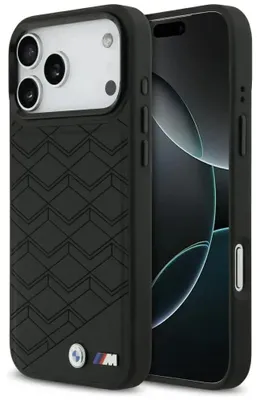 Image de Étui BMW MagSafe iPhone 17 Pro Max similicuir noir M Logo métal