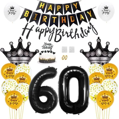 Produktbild von Geburtstagsdeko Set, schwarz, 60 cm, Partydekoration für Geburtstage