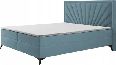 Produktbild von Boxspringbett SANI , Topper Federkern , 180 x 200 cm , ( Blau - Manila 12 )