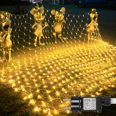 Produktbild von 3x2M Led Lichterkette Innen, Warmweiß Lichternetz 31V Weihnachtsbeleuchtung 8 Modi Timer LED Deko Weihnachten Garten Balkon Baum