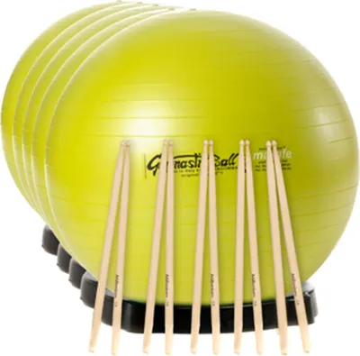 Image de Drums Mid Kombi : 5x Original Pezzi® Ball MAXAFE 75cm, bol de balle & bâtons - vert