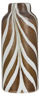 Produktbild von Gilde Glasart, Vase, "Afrikano", gestreift, Glas, braun, weiß, VE 2, L. 9 cm, B. 9 cm, H. 22 cm 59223