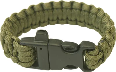 Obrázok produktu pre HIGHLANDER Paracord náramok - trojzubec, píšťalka olivová