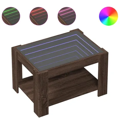 Obrázok produktu pre vidaXL LED konferenčný stolík hnedý dubový vzhľad 73x53x45 cm materiál na báze dreva