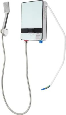 Obrázek produktu pro Průtokový ohřívač vody / okamžitý ohřívač vody – DSK-65 – 6500 W – 220 V EU zástrčka – 30–55 °C – LED displej – připojení G1/2 – s ruční sprchou – bílá barva