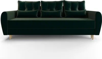 Produktbild von Roe Furniture | Schlafsofa - PALERMO - 230x89 cm - Dunkelgrün - Mit Schlaffunktion und Stauraum - Sofa - Sofabett