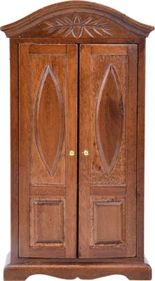 Produktbild von 1:12 Skala Mini Vintage Holz Doppel Tür Schrank Garderobe Dolls House Accessoire Dollhouse Möbelbrown