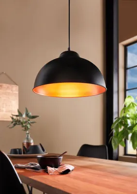 Image de EGLO Lampe suspendue TRURO 2 noir et cuivre 49247