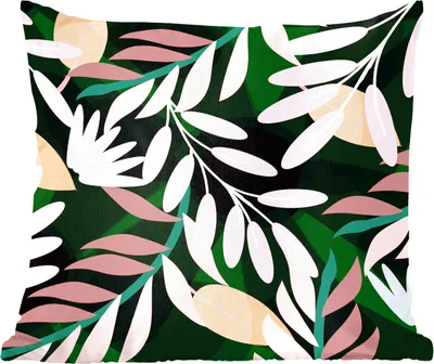 Produktbild von MuchoWow® Zierkissen Sofakissen Wohnzimmer Dekokissen 45x45 cm Tropisch - Blumen - Muster - Schlafpolster - Polster für das Sofa
