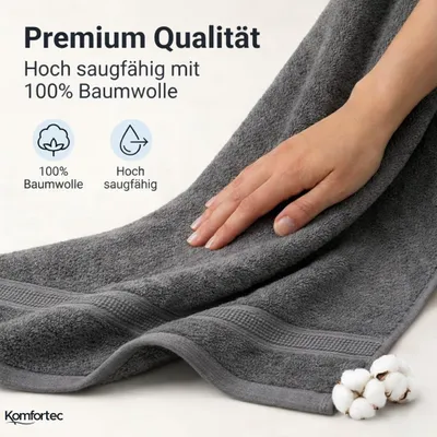 Produktbild von Komfortec Handtücher Set 6-teilig aus 100% Baumwolle
