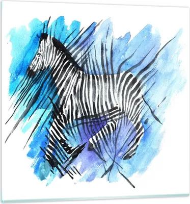 Produktbild von Bilder auf glas - Zebra Streifen Tierwelt Pelz - 60x60cm - Glasbilder - Wandbilder - Kunstdruck - zum Aufhängen bereit - Wanddekoration aus Glas - Glas Bilder - Wandbild auf Glas - GAC60x60-2986
