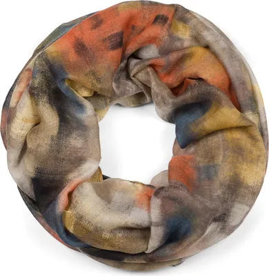 Produktbild von styleBREAKER Damen Loop Schal mit abstraktem Pinselstrich Muster, Schlauchschal mehrfarbig bunt, Tuch 01017130