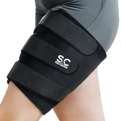 Zdjęcie produktu dla Bandaż na udo kompresyjny neoprenowy XL do 61CM dla sportowców