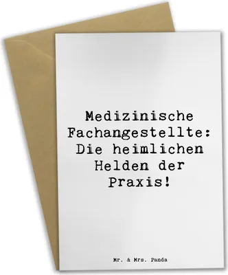 Produktbild von Mr. & Mrs. Panda Grußkarte Spruch Medizinische Fachangestellte Helden - Weiß - Geschenk, einladungskarten, Patientenversorgung, Untersuchungen, osterkarte, heimliche