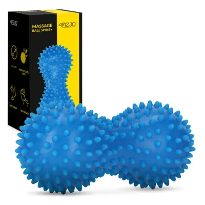 Produktbild von 4FIZJO Doppel-Massageball, 16x7 cm, PVC, für Hände, Arme und Rehabilitation, blau