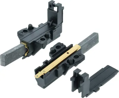 Produktbild von vhbw 2x Kohlebürste mit Sockel kompatibel mit Bosch WFB1605DD11, WFB1605DD12, WFB1605DD15, WFB1605BY30, WFB1605BY33, WFB1605BY36 Waschmaschine