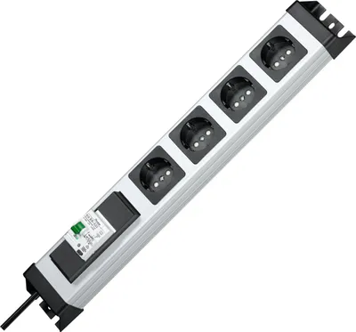 Image de Kopp Multiprise sans interrupteur 4x Gris, noir contact de protection 228120012 (228120012)