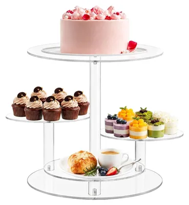 Imagen del producto de Soporte de 4 niveles para tartas y cupcakes, ideal para decoración de fiestas