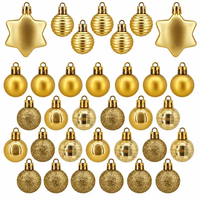Produktbild von 132 Weihnachtskugeln Gold Christbaumkugeln Set Christbaumschmuck Baumschmuck