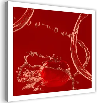 Produktbild von Leinwandbild tomate im wasser 30x30 cm Feeby rot wandbild bereit zum aufhängen
