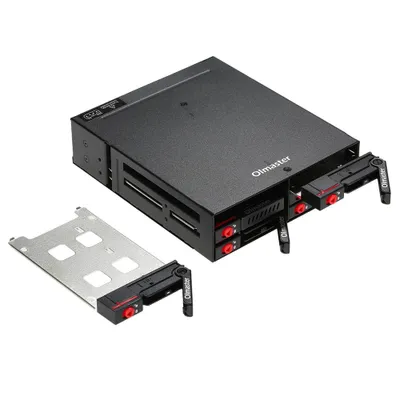 Produktbild von OImaster 6 Bays Mobile Backplane unterstützt 2,5-Zoll-SATA-HDD-SSD-Festplatte mit Lüfterschloss, Hot-Swap-fähige 6-Gbit/s-Übertragung für PC, 5,25-Zol