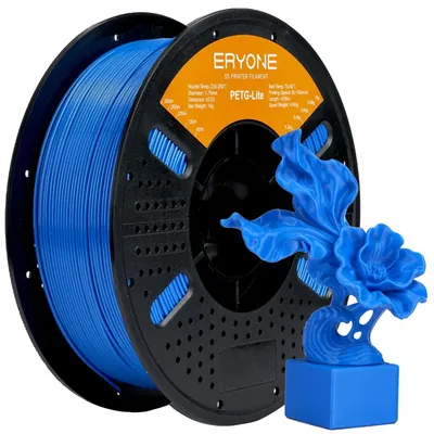 Produktbild von PETG 3D-Drucker-Filament - 1,75 mm FDM Filament - 1 kg Spule - Hohe Festigkeit - Zäh und flexibel - Geringe Schrumpfung - Blau