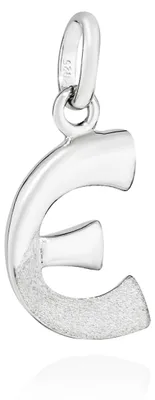 Produktbild von Kettenanhänger E Buchstabe 925 Silber teilmatt rhod. 14x8mm Alphabet Amulett