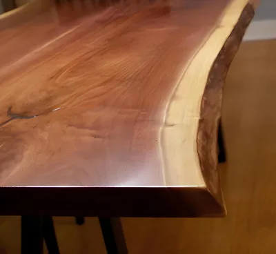 Produktbild von epoxid harz esstisch echtes holz massive möbel wasserfall epoxy tisch 260x100cm