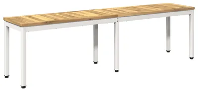 Zdjęcie produktu dla Ławka ogrodowa vidaXL, 161 x 35 x 45 cm, wykonana z litego drewna akacji, kolor biały, kształt prostokątny