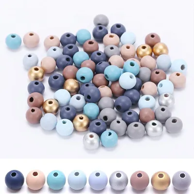500 bunte runde Holzkugeln 10 mm für DIY Schmuck und Basteln
