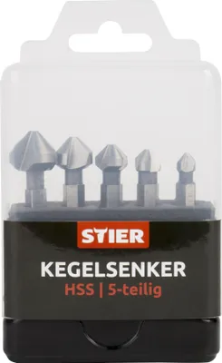 Produktbild von STIER Kegelsenker Set 5-teilig Bit-Schaft 1/4"