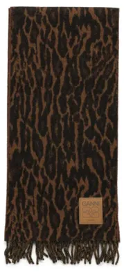 Image de GANNI écharpe en laine femme marron - UNI