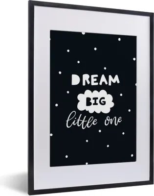 Produktbild von MuchoWow® MuchoWow® Gerahmtes Poster Zitat - Traum - Kind - Jungen - Mädchen - Baby 30x40 cm - Poster mit zchwarzem Bilderrahmen - Wandposter Schlafzimmer
