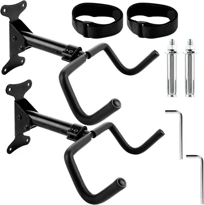 Image de Support mural pour vélo, en métal, lot de 2, capacité jusqu'à 50 kg, pour le rangement des vélos
