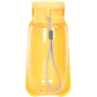 Produktbild von Tragbare Hundetrinkflasche für unterwegs (500ml) – Auslaufsichere Reisewasserflasche für Hunde – Gelb