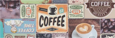 Produktbild von Primaflor PVC Küchenläufer COFFEE TIME - 0,80m x 2,00m - Meterware - Strapazierfähiger Schmutzfangläufer, Rutschfester Küchenteppich, Vinyl-Läufer für Küche & Flur