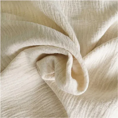 Musselin Jacquard Baumwoll-Leinen-Stoff Zuschnitt sand