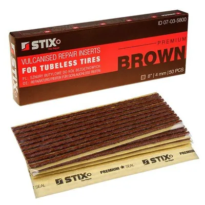 Produktbild von STIX 50x Butyl-Vulkanisierungsstreifen, 200 x 4 mm, Braun, Reifenreparatur-Set