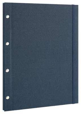 Produktbild von Sichtbuch A4 Präsentationsmappe Dokumentenmappe 24 Hüllen Blau Stoff Hardcover