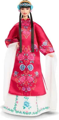 Produktbild von Barbie Signature Mond-Neujahr Puppe mit roter Blumen-Robe