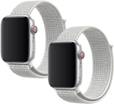 Image de 2 bracelets de montre pour Apple Watch 1/2/3/4/5/6/7/8/9/SE, compatible avec les modèles 42/44/45/46 mm, couleur gris