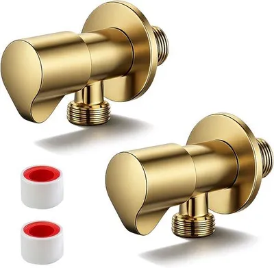 Productafbeelding van Hoekventiel 1/2 inch - Roestvrij staal - Zelfafsluitend - Ideaal voor badkamer en keuken - ShopVlot