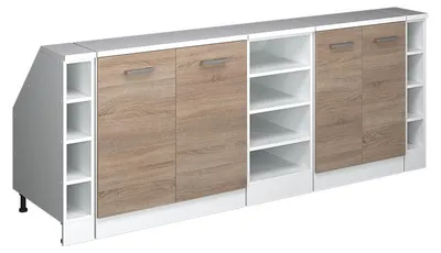 Produktbild von Küchenschrank für Dachschrägen Vicco R-Line Sonoma 210 cm 5er Set Schrankkorpuss 60 cm Tiefe, Model 59954