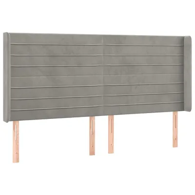 Immagine prodotto di vidaXL Testiera con orecchie Grigio chiaro 163x16x118/128 cm Velluto