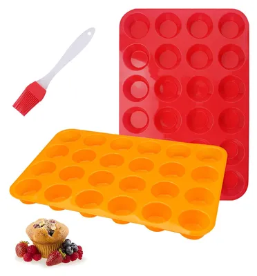 Produktbild von Silikon-Muffinform - Set für 24 Mini-Muffins - Backform für kleine Gebäckstücke - 2 Stück