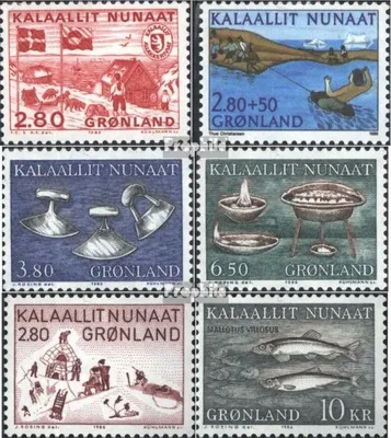Produktbild von Briefmarken Dänemark - Grönland 1986 Mi 163-168 (kompl.Ausg.) Jahrgang 1986 komplett postfrisch Posthoheit
